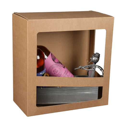 Felix bottle holder, grey/copper metal - Fisherman in a boat