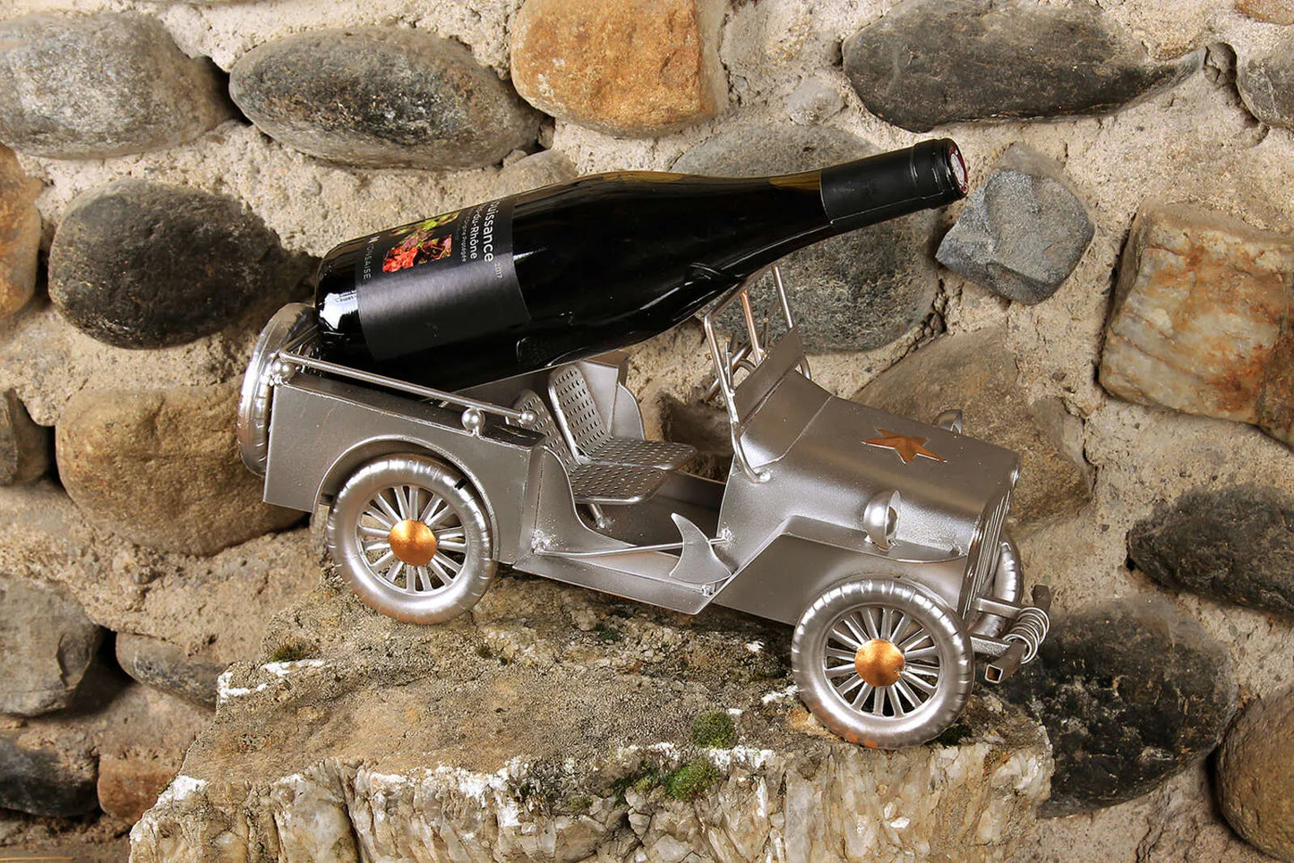 Support bouteille Félix métal gris/cuivre - 4X4 Jeep