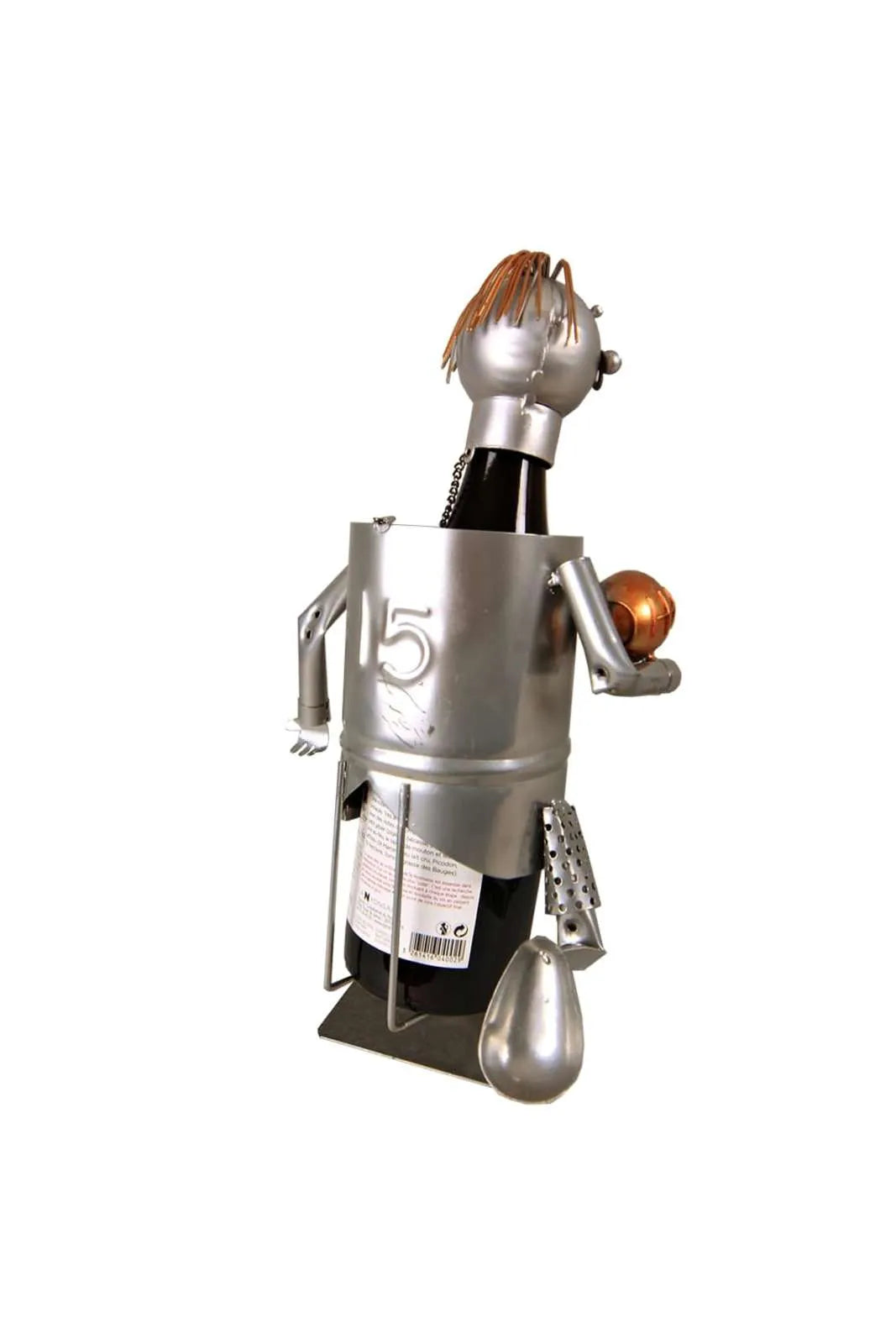 Support bouteille Félix métal gris/cuivre - Rugbyman n15