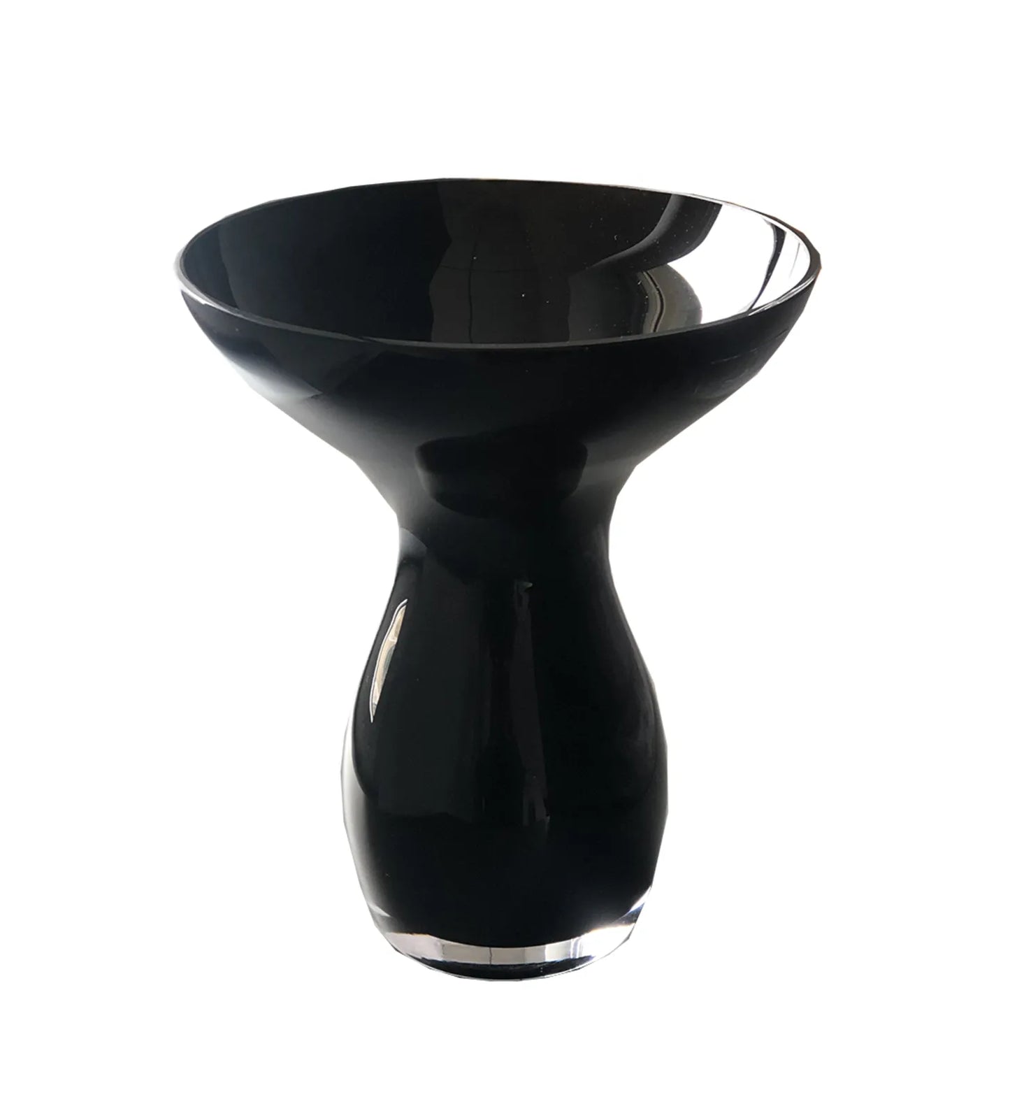 Courbu black glass spittoon