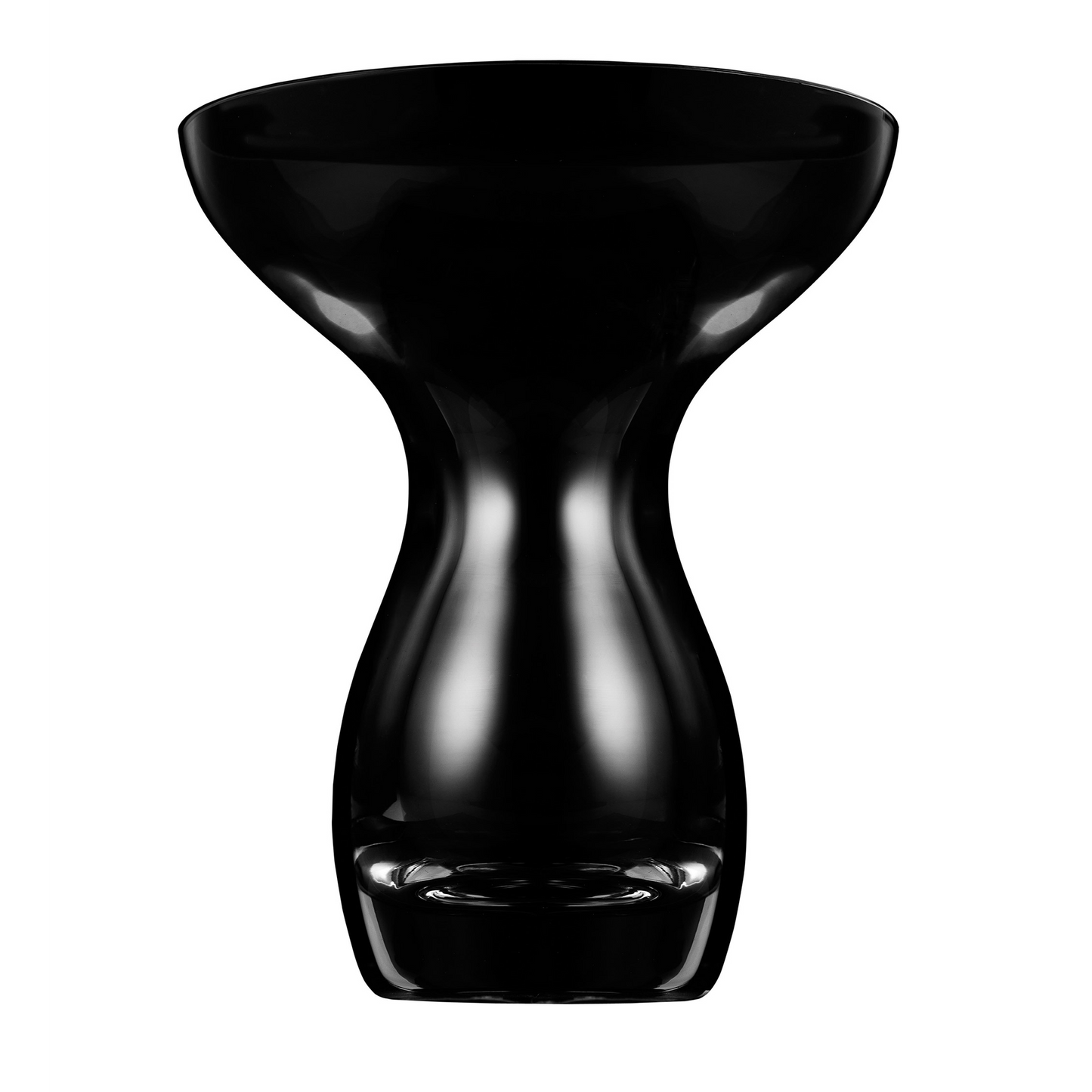 Courbu black glass spittoon