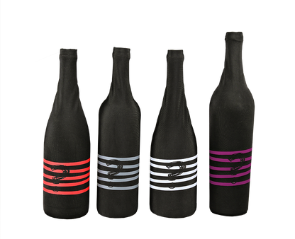 Chaussette de dégustation Pénélope toile lycra rayures assorties (4 piéces)