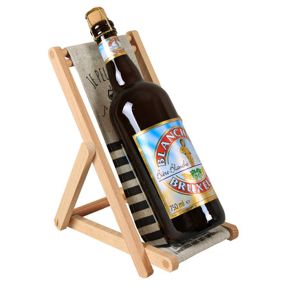 Support bouteille Valentina bois toile - Je peux pas j ai apéro