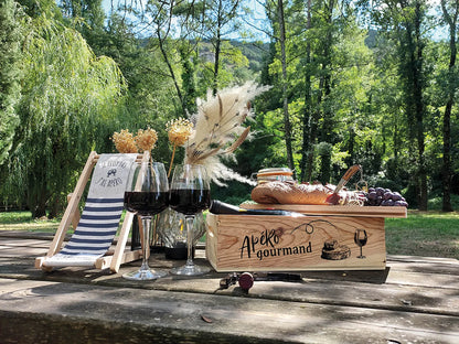 Caisse Gaston bois de pin 2 bouteilles - Apéro Gourmand