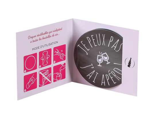 Vinodisc aluminum anti-drip disc with assorted aperitif patterns (3 pieces)