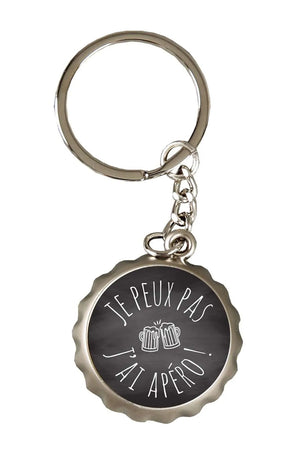 Bottle opener keychain Ivo metal - Can't, I have happy hour