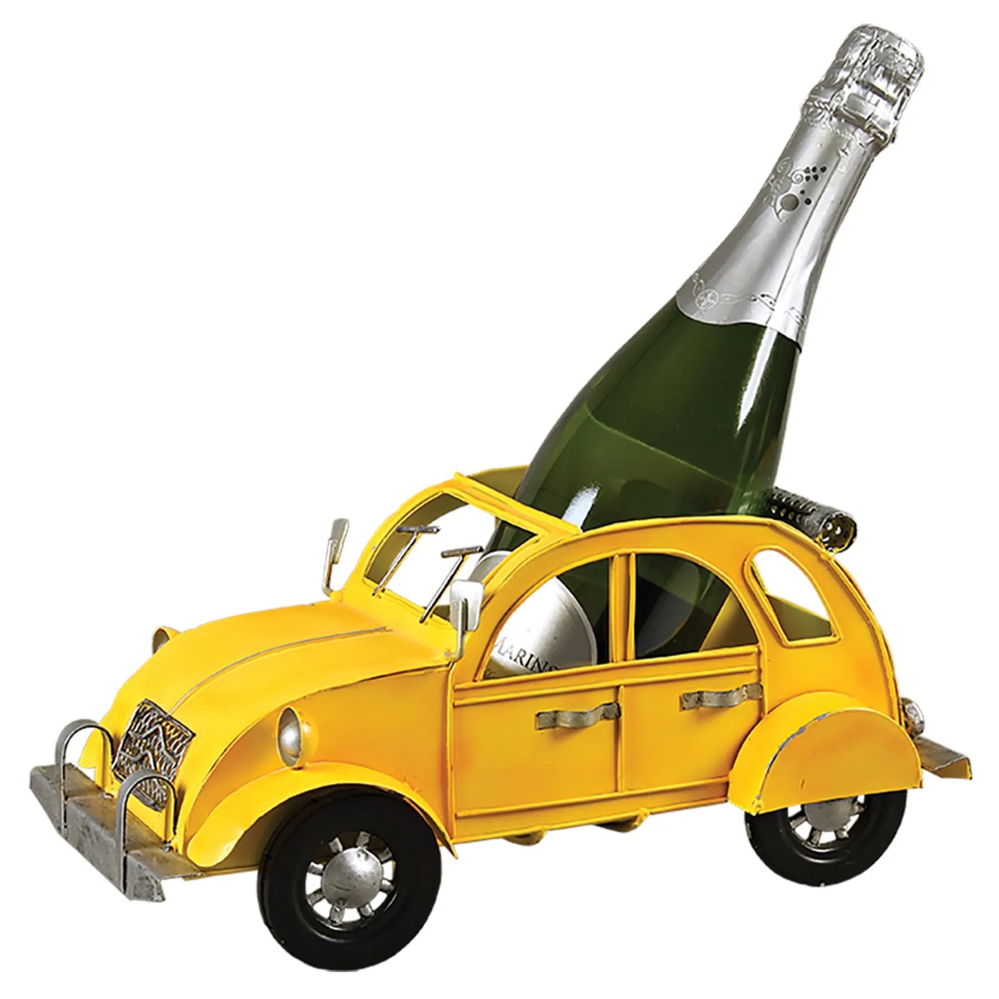 Support bouteille Félix métal jaune - 2CV