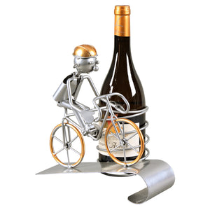 Support bouteille Félix métal gris/cuivre - Cycliste grimpeur
