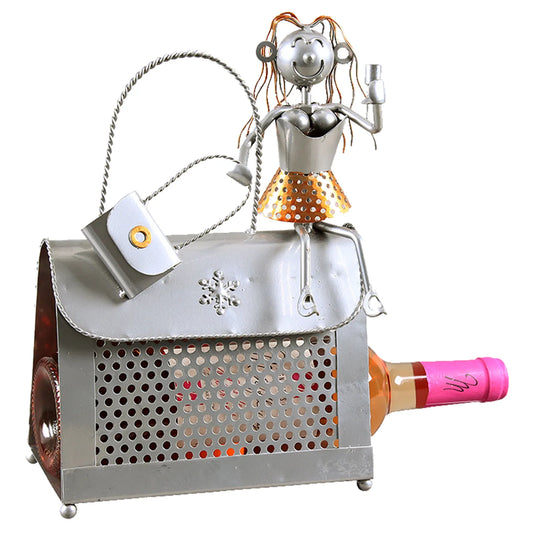 Felix bottle holder, grey/copper metal - Women's handbag