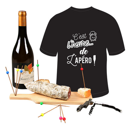 Coffret apéro Thibaud bois 3 accessoires pour 1 bouteille  - Cest lheure...