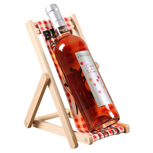 Support bouteille Valentina bois toile - BBQ party