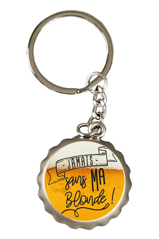 Porte-clé décapsuleur Ivo métal - Jamais sans ma blonde