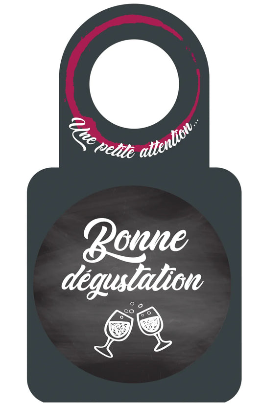 Message card/Victoria bottle neck with anti-drip disc - Manhattan/Enjoy your tasting