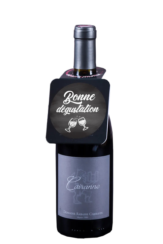 Message card/Victoria bottle neck with anti-drip disc - Manhattan/Enjoy your tasting