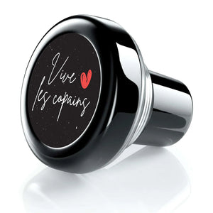 Black crystal Vinolok stopper - Cheers to friends