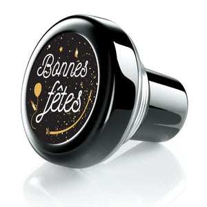 Black crystal Vinolok stopper - Happy Holidays