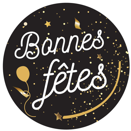 Bouchon Vinolok cristal noir - Bonnes Fêtes