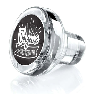 Vinolok crystal stopper - Manhattan/Happy Birthday