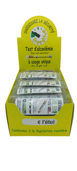 Ethylotest Justus usage unique sans ballon 0.5g/l (présentoir carton)