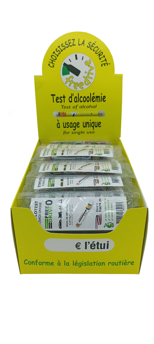 Justus single-use breathalyzer without balloon 0.5g/l (cardboard display)