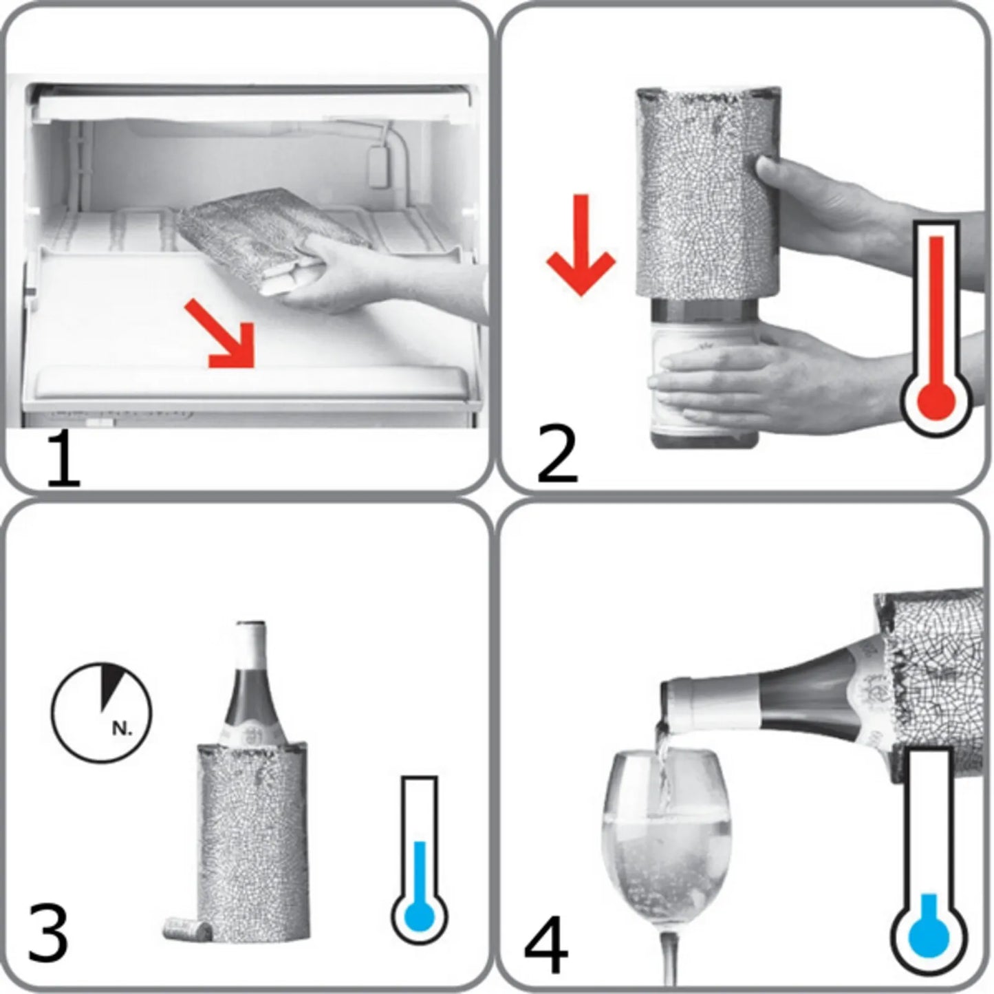 Gaine rafraichissante Active Cooler Wine silver Vacuvin