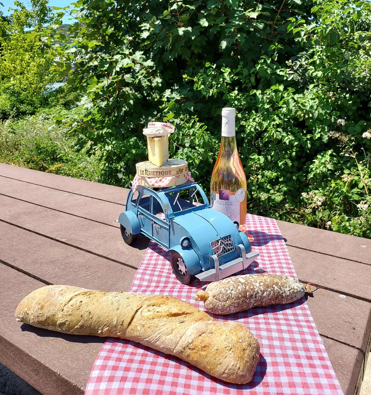 Support bouteille Félix métal bleu - 2CV