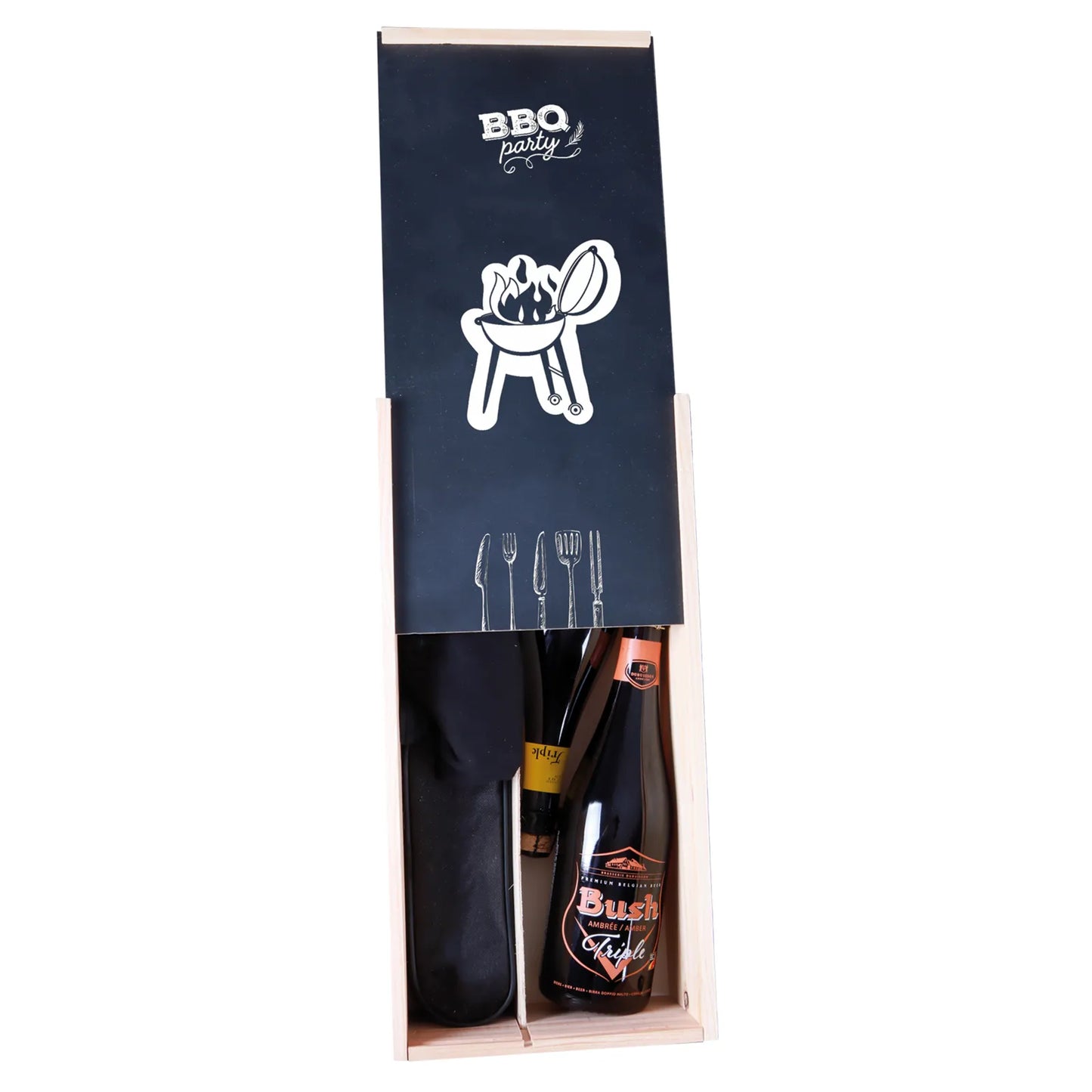 Coffret BBQ Fernando bois 5 accessoires magnum/2 bouteilles  - BBQ Party