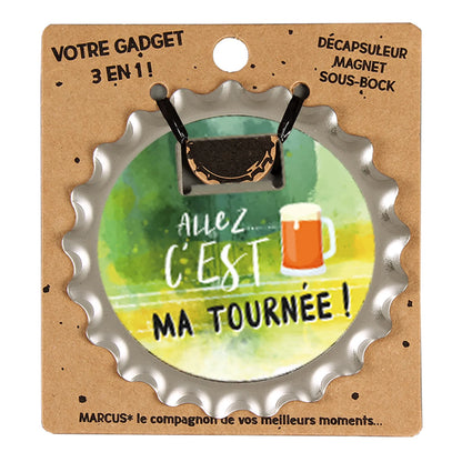 Décapsuleur 3 en 1 Marcus métal - Allez cest ma tournée