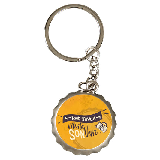 Porte-clé décapsuleur Ivo métal - Tout travail mérite son verre