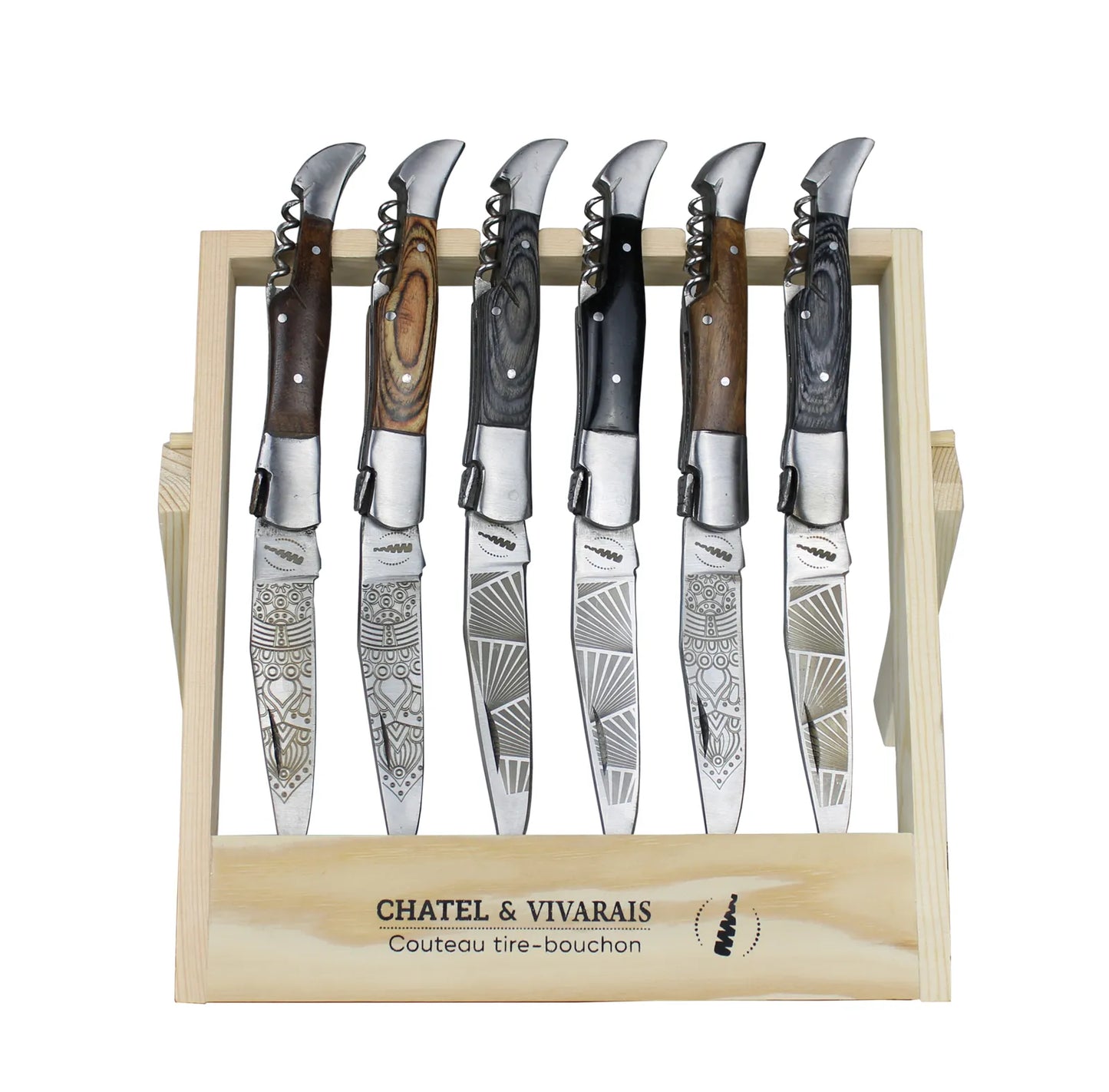 Vivarais corkscrew knife with matching wooden handle