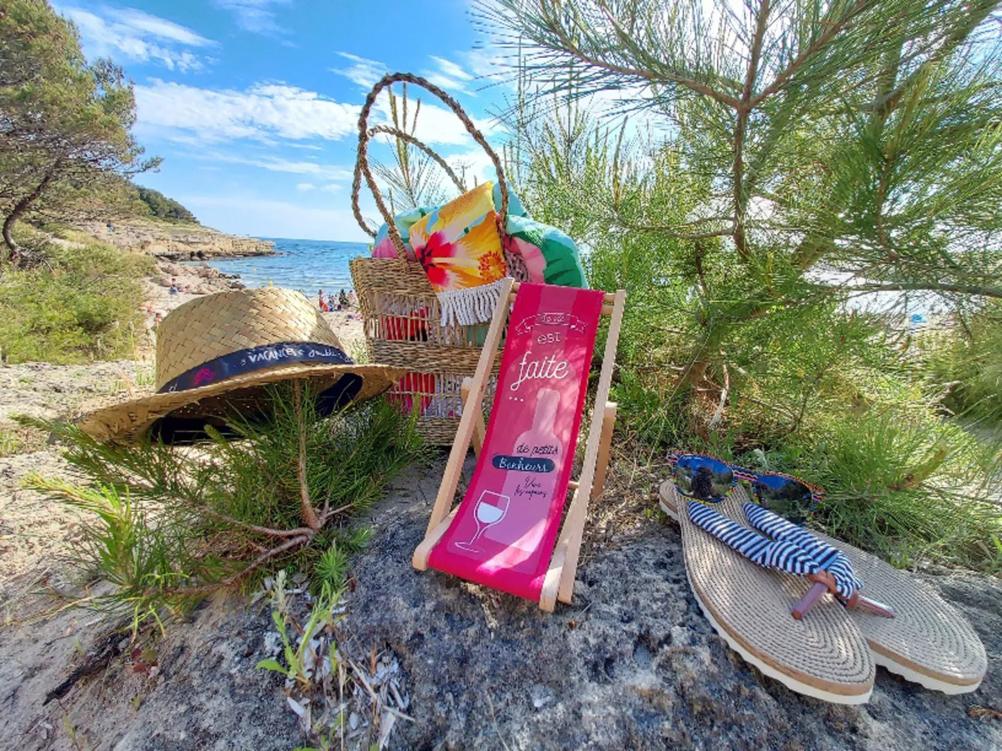Dune basket made of natural seagrass, 30x10x30cm