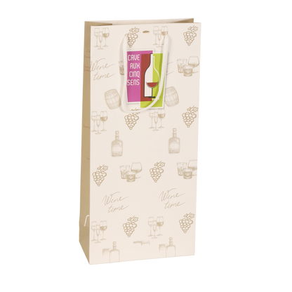 Sac papier luxe 2 bouteilles 18x8.7x39cm personnalisé