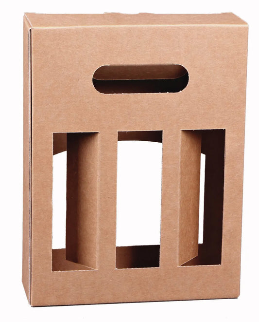 Atlanta kraft cardboard suitcase containing 3 x 33cl beers (long-neck type)