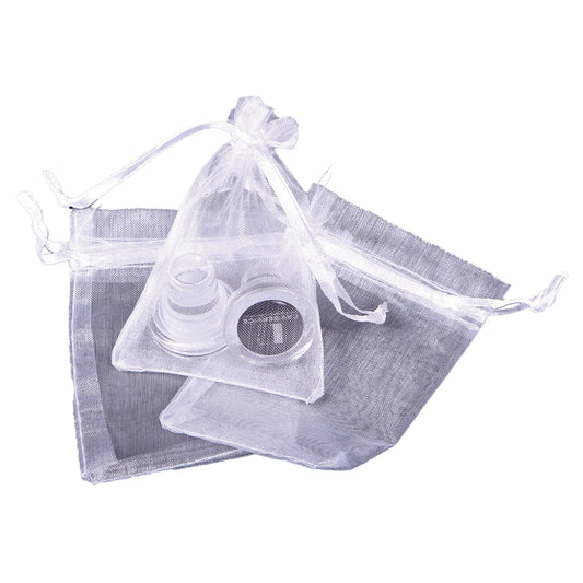 White organza bag 7x9cm with drawstring