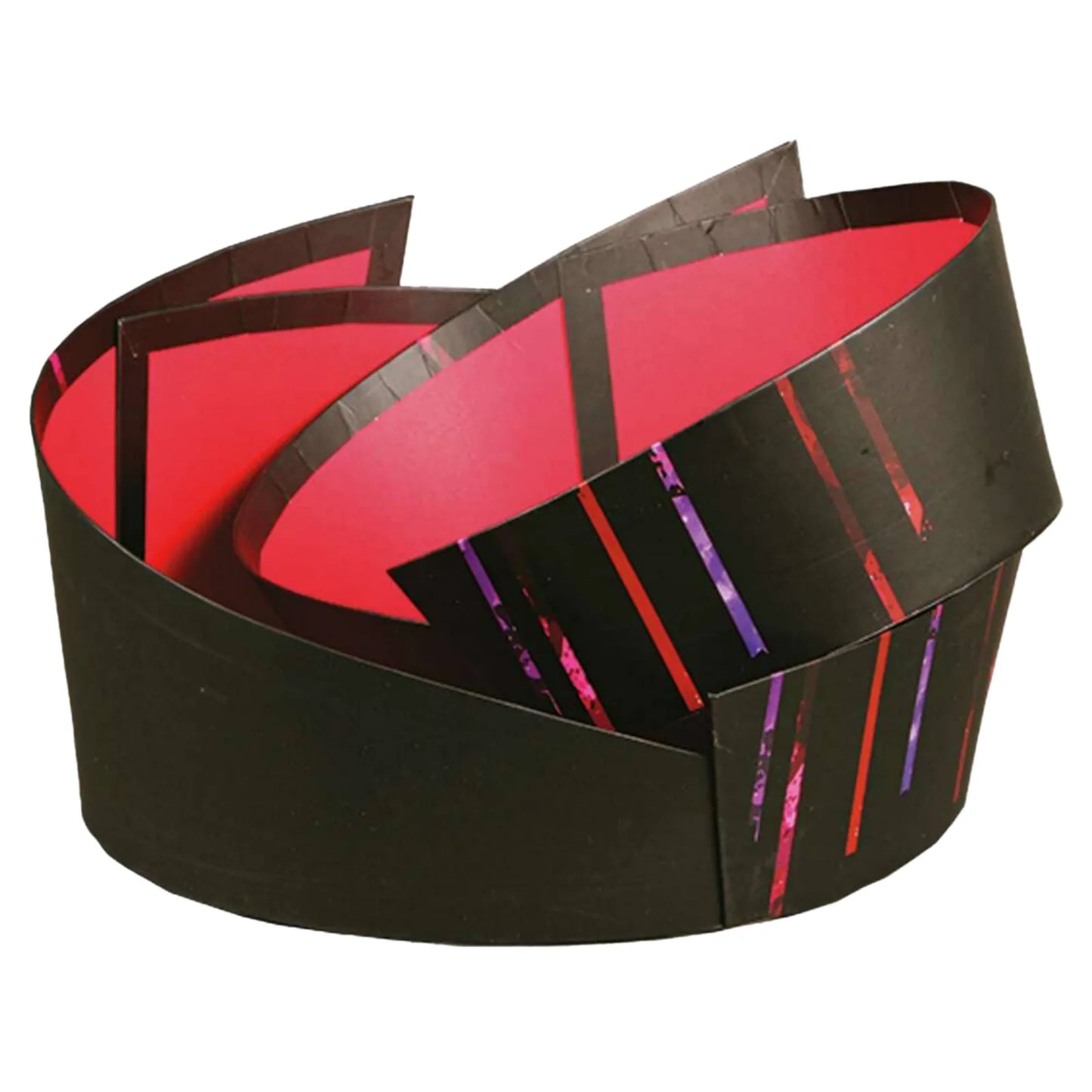 Los Angeles-style oval asymmetrical rigid cardboard wastebasket, 28x22x7/12cm