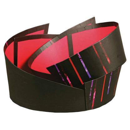 Los Angeles-style oval asymmetrical rigid cardboard wastebasket, 28x22x7/12cm