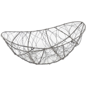 Marcel oval metal wastebasket, aged anthracite, 38x20x8/13cm