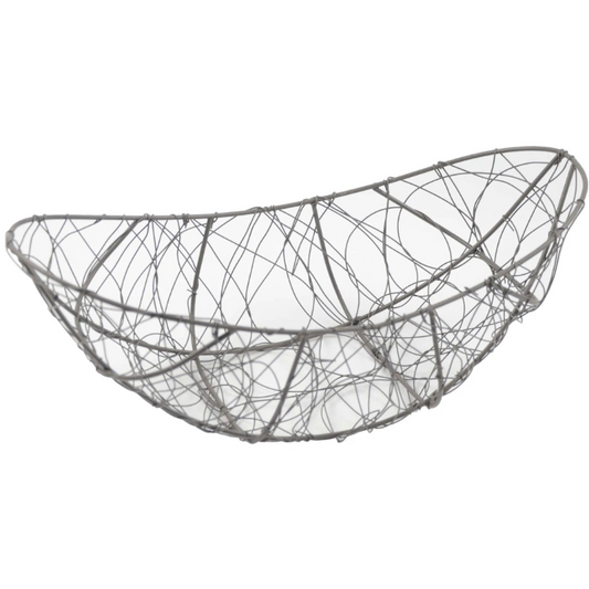 Marcel oval metal wastebasket, aged anthracite, 38x20x8/13cm