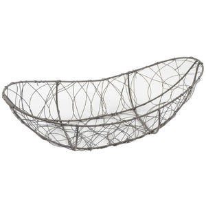 Marcel oval metal wastebasket, aged anthracite, 45x25x9/14cm