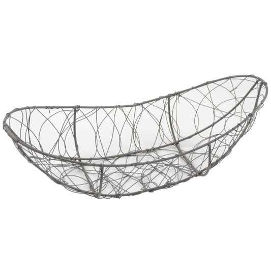 Marcel oval metal wastebasket, aged anthracite, 45x25x9/14cm