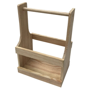 Diego wooden basket with 6 x 33cl beers (long neck type)