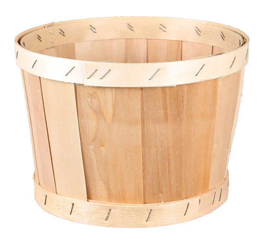 Malo round poplar wood basket 22x14cm