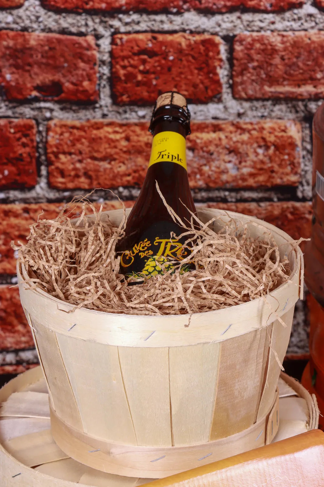 Malo round poplar wood basket 22x14cm