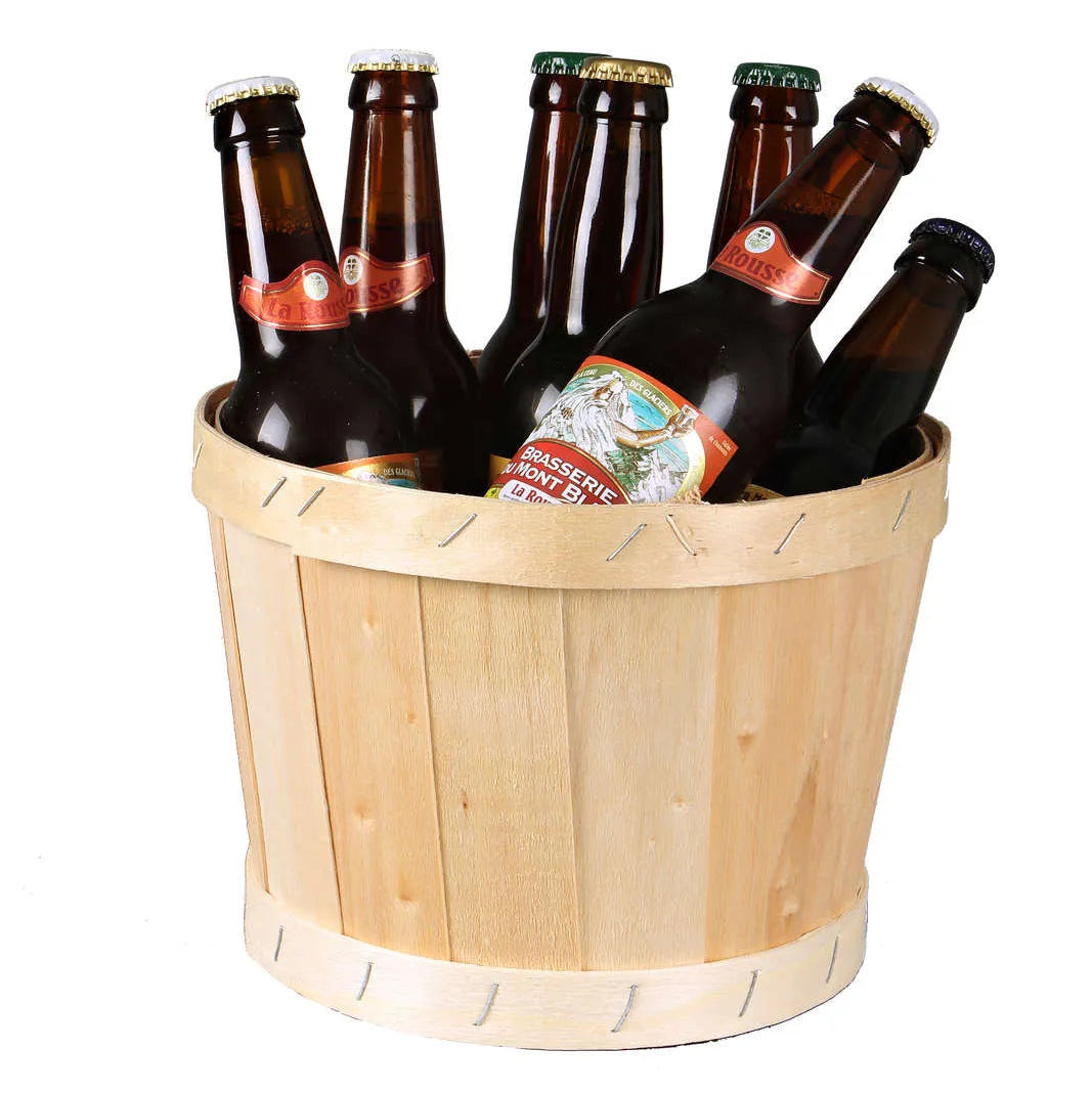 Malo round poplar wood basket 22x14cm