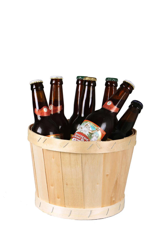Malo round poplar wood basket 22x14cm
