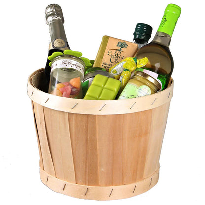 Malo round poplar wood basket 26x16cm