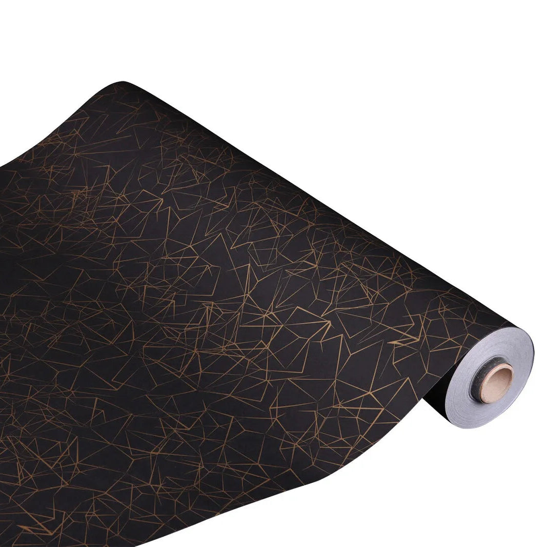 Papier cadeau Diamy kraft couché noir/or 0.70x100m