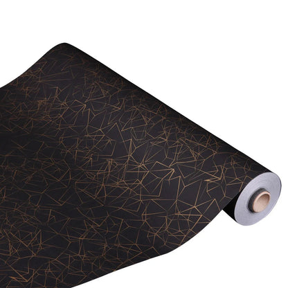 Papier cadeau Diamy kraft couché noir/or 0.70x100m