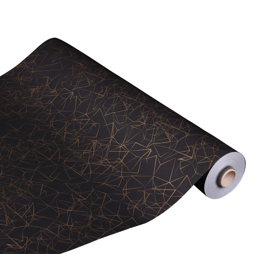 Papier cadeau Diamy kraft couché noir/or 0.50x200m
