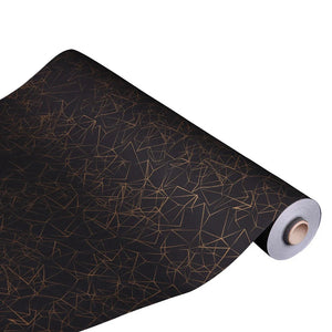 Papier cadeau Diamy kraft couché noir/or 0.50x200m
